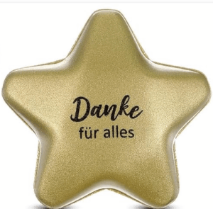 Glückssterne B-Ware ´DankesStern "Danke für alles" in ´Lucky Gold